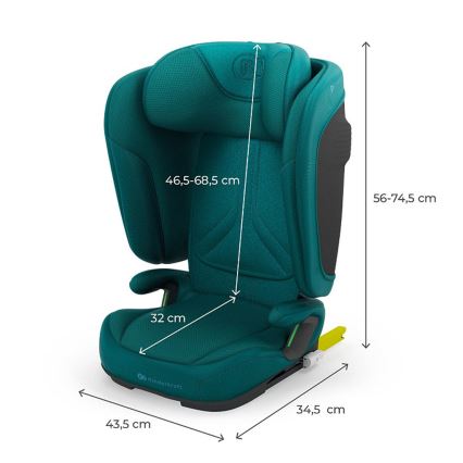 KINDERKRAFT - Sklopiva autosjedalica UNITY 2 i-Size 100-150 cm tirkizna