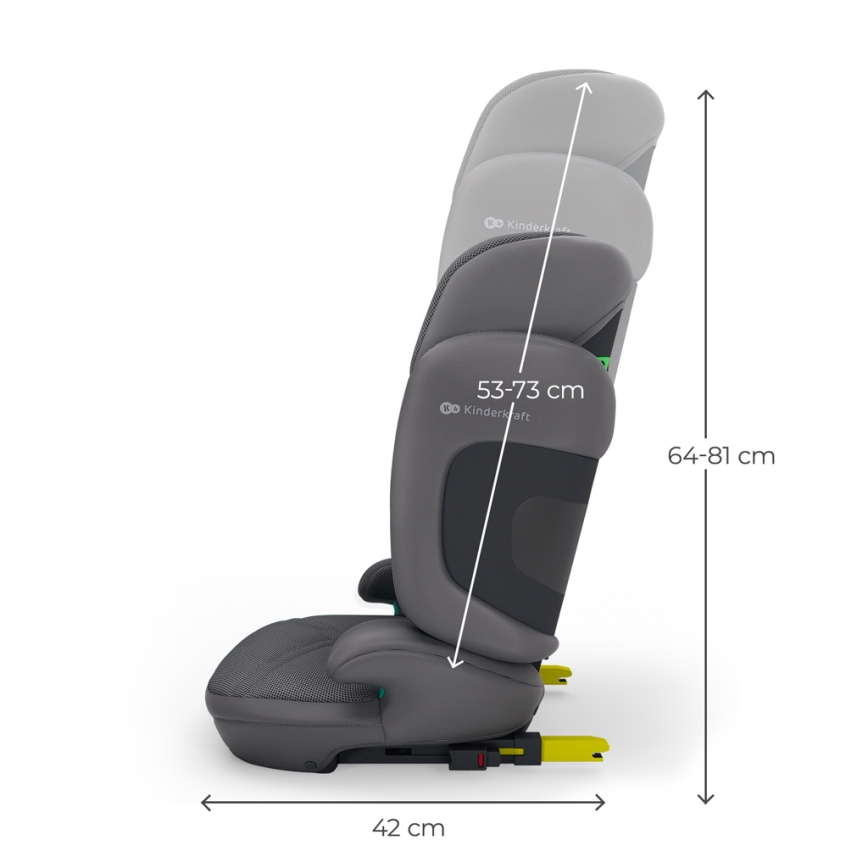 KINDERKRAFT - Sklopiva autosjedalica XPAND 2 PRO 100-150 cm siva