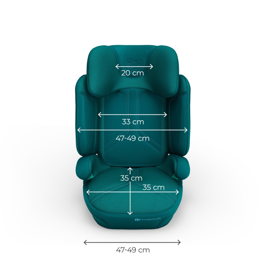 KINDERKRAFT - Sklopiva autosjedalica XPAND 2 PRO 100-150 cm tirkizna