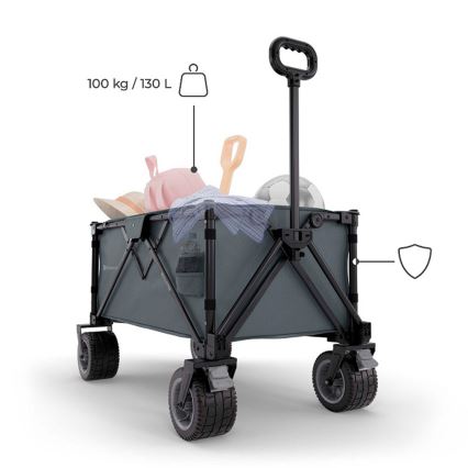 KINDERKRAFT - Sklopiva prevozna kolica WAGON ROLLSTER siva