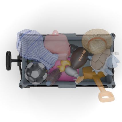KINDERKRAFT - Sklopiva prevozna kolica WAGON ROLLSTER siva
