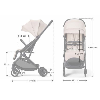 KINDERKRAFT - Sportska dječja kolica INDY 3 Misty Beige