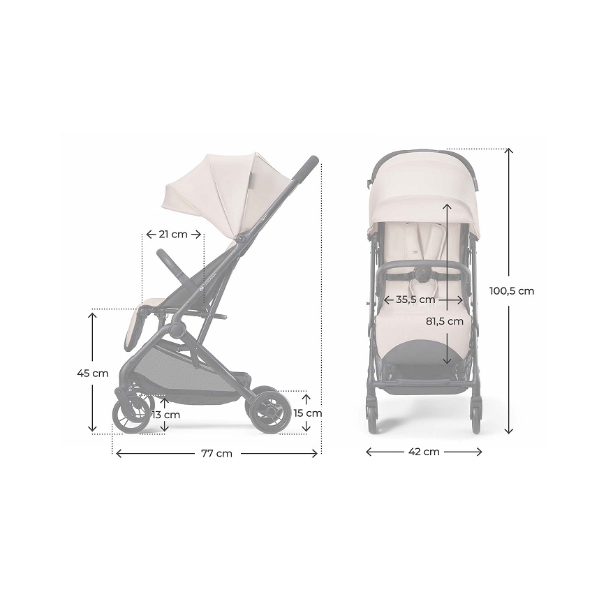 KINDERKRAFT - Sportska dječja kolica INDY 3 Misty Beige