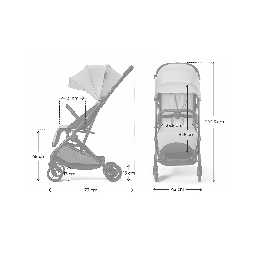 KINDERKRAFT - Sportska dječja kolica INDY 3 Urban Grey