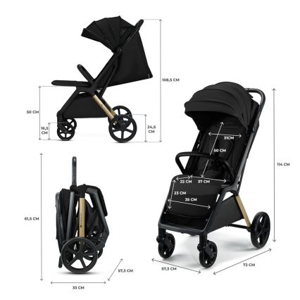 KINDERKRAFT - Sportski kolica LOOM crna