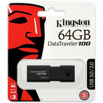 Kingston - Flash USB stick DATATRAVELER 100 G3 USB 3.0 64GB crni