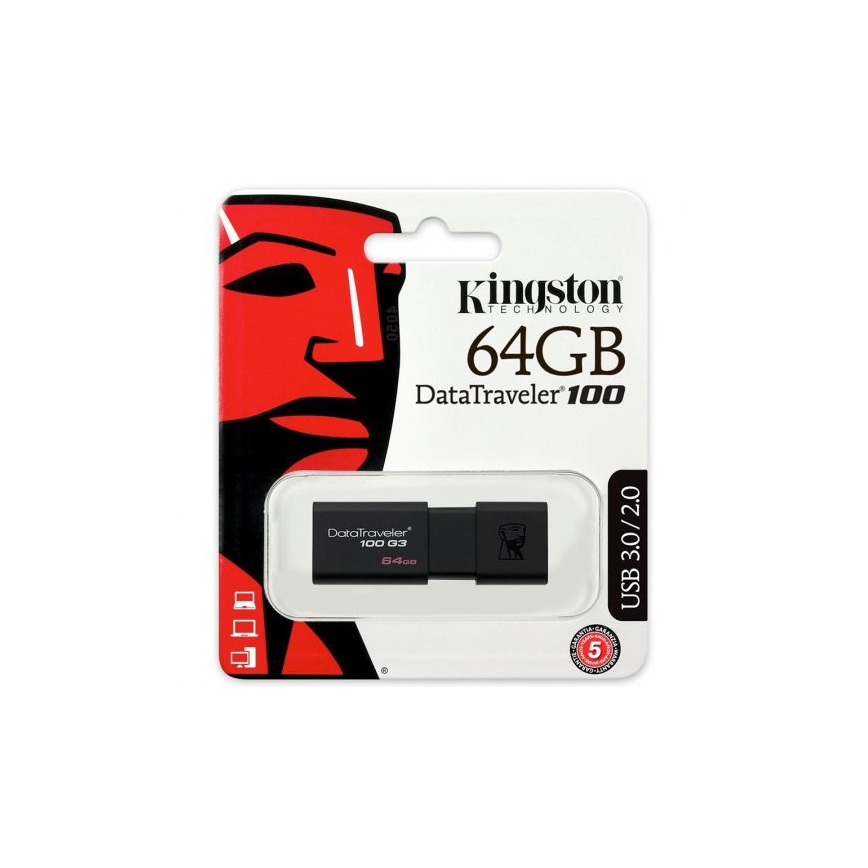 Kingston - Flash USB stick DATATRAVELER 100 G3 USB 3.0 64GB crni