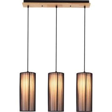 KIOTO viseći luster 3xE27/40W/230V crna/bukva