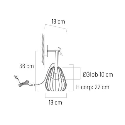 Zidna lampa MEMORY 1xG9/4W/230V bijela/smeđa