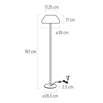 LED Podna lampa PADDY LED/18W/230V bijela