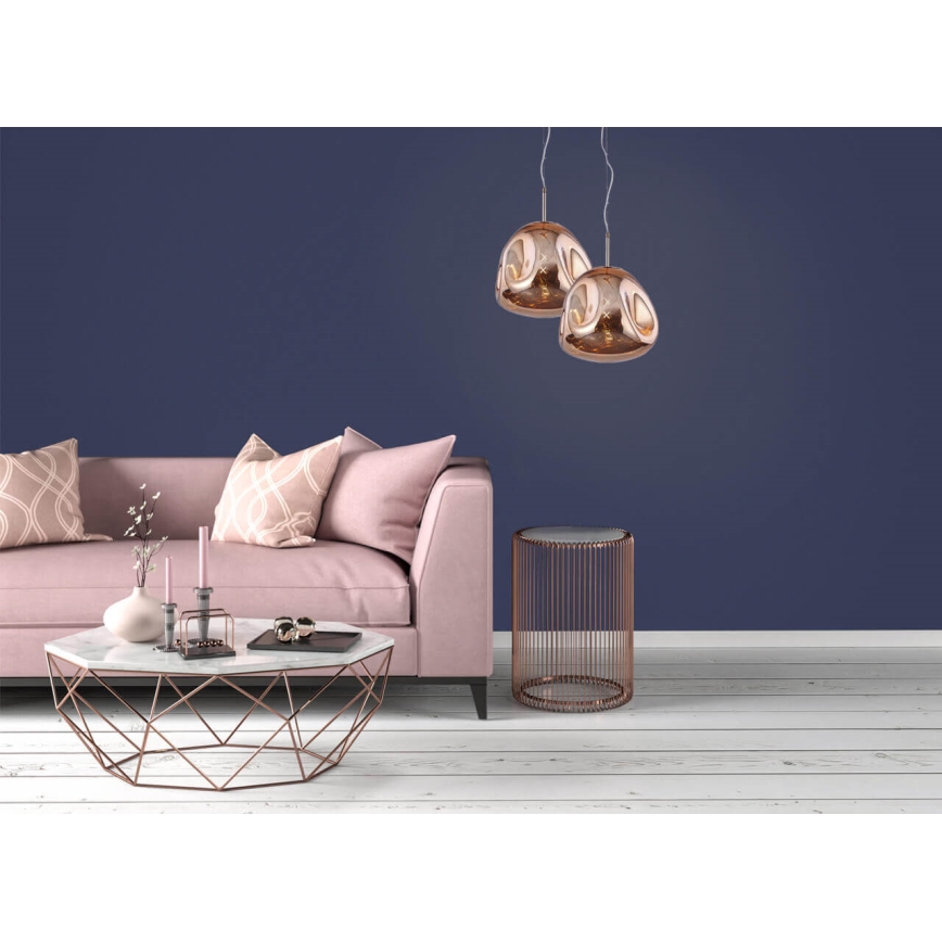 Luster na sajli VITRO 1xE27/10W/230V pr. 35 cm rose gold