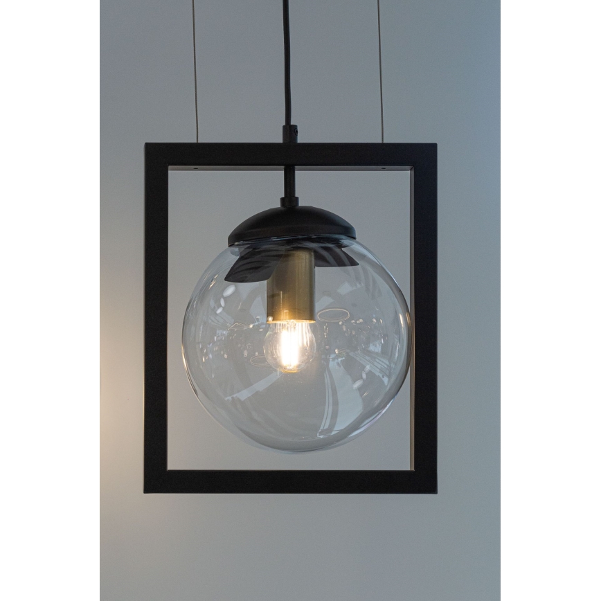Luster na sajli REY 1xE27/7W/230V crna