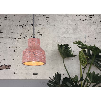 Luster na užetu RESIN 1xE27/11W/230V ružičasta/crna