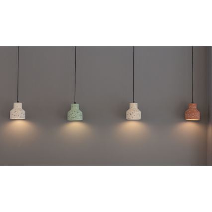 Luster na užetu RESIN 1xE27/11W/230V ružičasta/crna