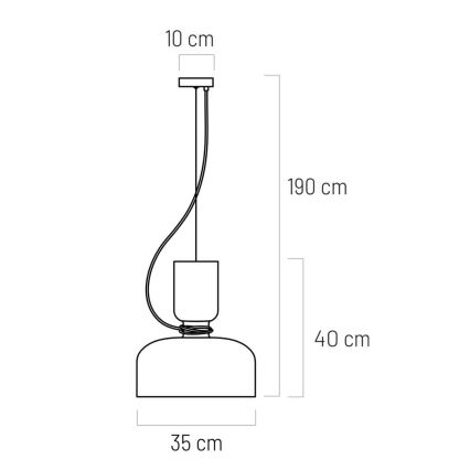 Luster na sajli ABEL 2xE27/11W/230V pr. 28 cm crna