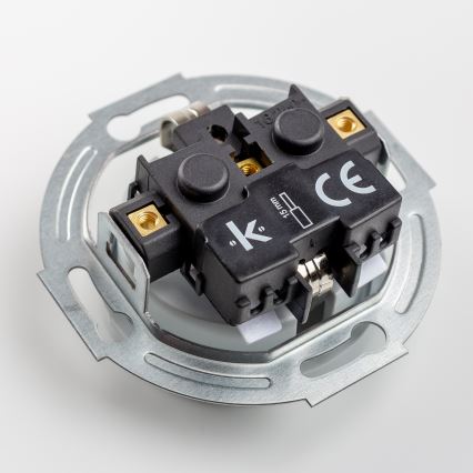Kliklap - Dvostruka retro kućna utičnica s okvirom SCHUKO 230V siva