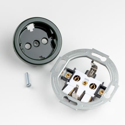 Kliklap - Dvostruka retro kućna utičnica s okvirom SCHUKO 230V zelena