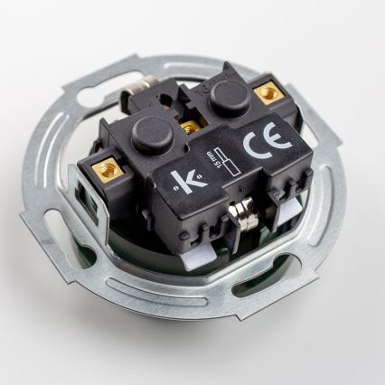 Kliklap - Dvostruka retro kućna utičnica s okvirom SCHUKO 230V zelena