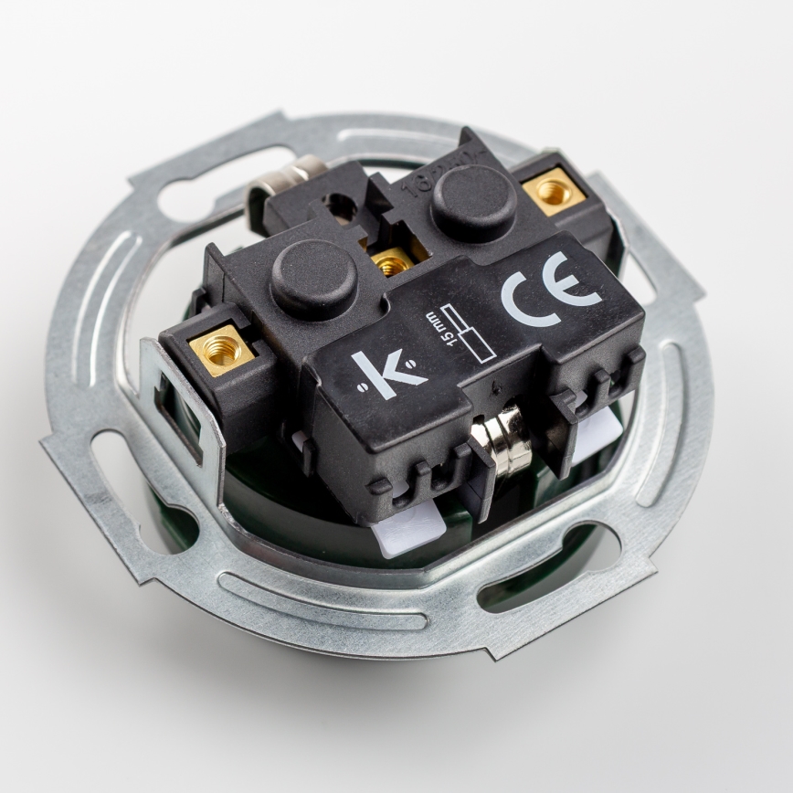 Kliklap - Dvostruka retro kućna utičnica s okvirom SCHUKO 230V zelena