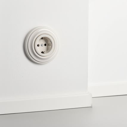 Kliklap - Retro bežna kućna utičnica s okvirom SCHUKO 230V/16A