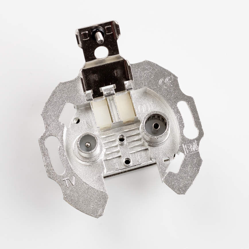 Kliklap - Retro bijela keramička TV+R utičnica (prolazna) bez okvira