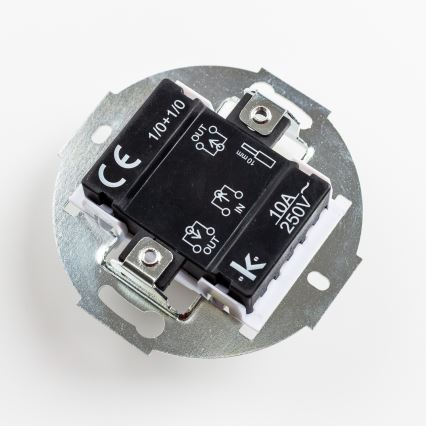 Kliklap - Retro dvostruki prekidač bez okvira, smeđi