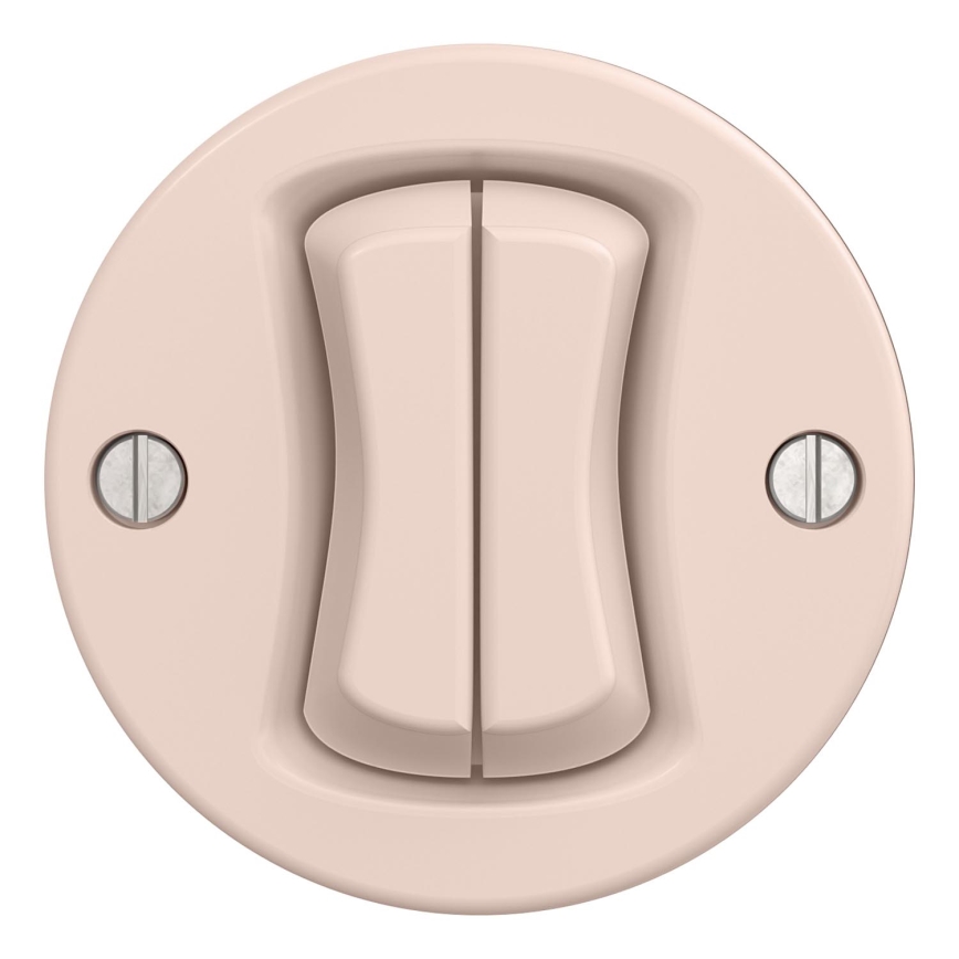 Kliklap - Retro dvostruki prekidač bez okvira, staro roza