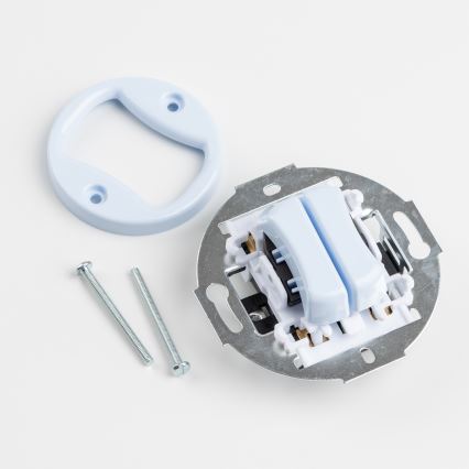 Kliklap - Retro dvostruki prekidač s okvirom, plave boje