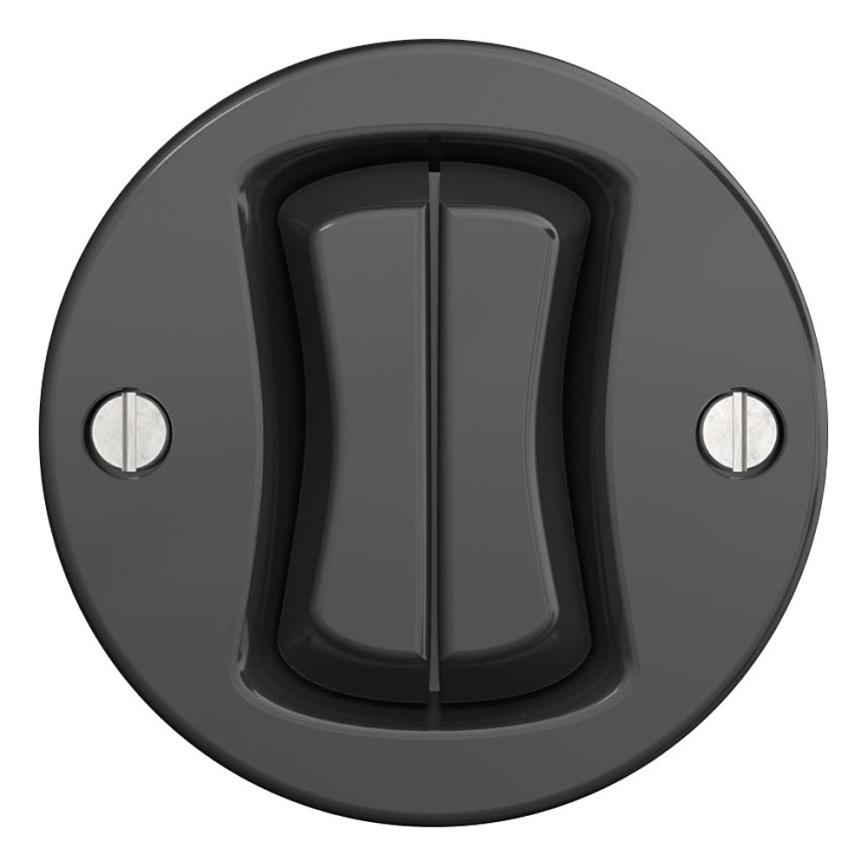 Kliklap - Retro dvostruki stepenišni prekidač bez okvira br. 6+6 antracit