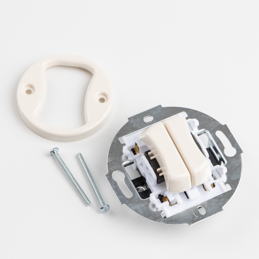 Kliklap - Retro dvostruko tipkalo bez okvira, bež