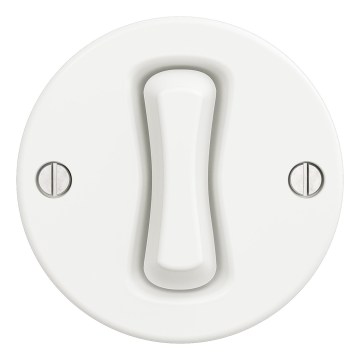 Kliklap - Retro jednopolni prekidač bez okvira br. 1 bijela