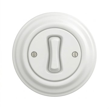 Kliklap - Retro jednopolni prekidač s okvirom br. 1 snježno bijela