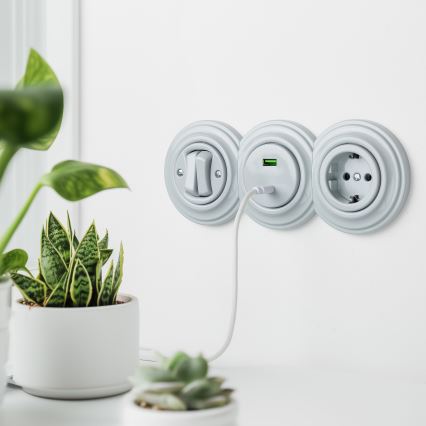 Kliklap - Retro keramički završni okvir, bijeli