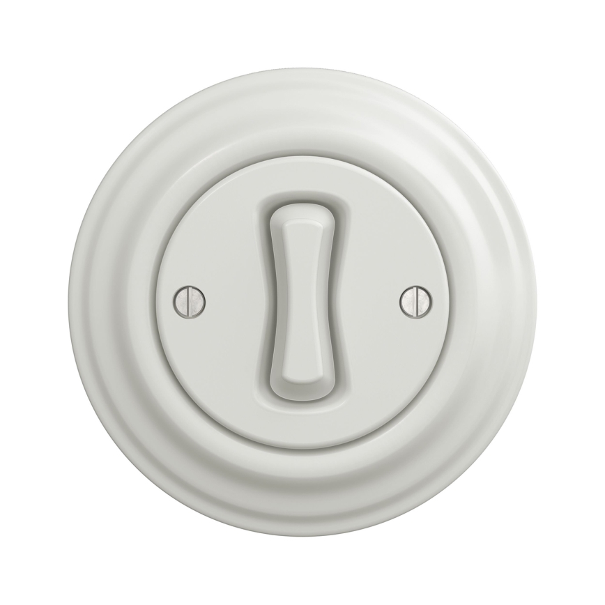 Kliklap - Retro križni prekidač s okvirom br. 7, bijele boje