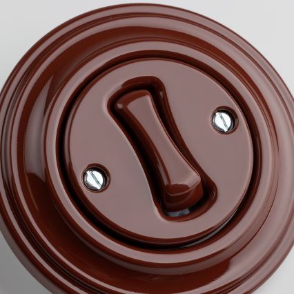 Kliklap - Retro križni prekidač s okvirom br. 7, smeđi