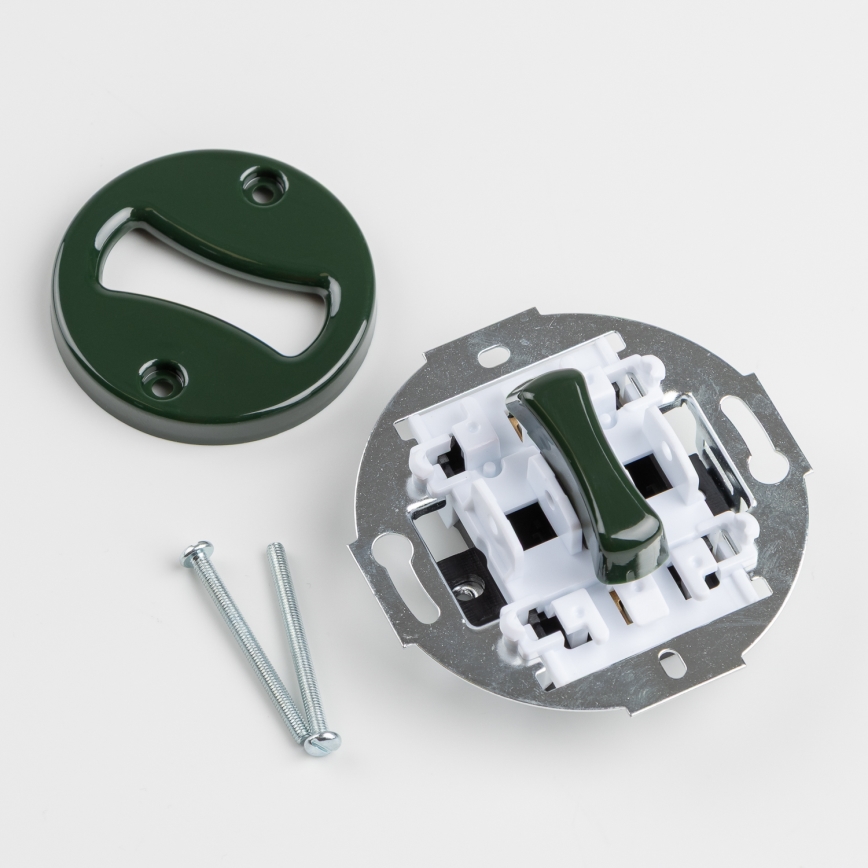 Kliklap - Retro križni prekidač s okvirom br. 7, zelene boje