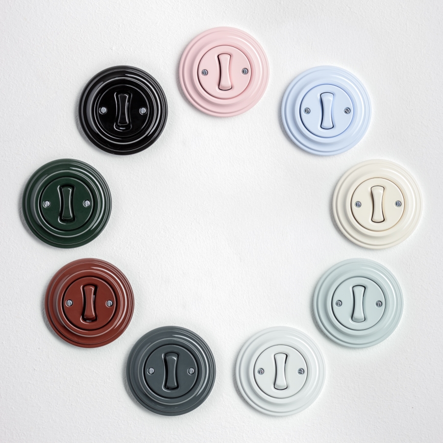 Kliklap - Retro križni prekidač s okvirom br. 7, zelene boje