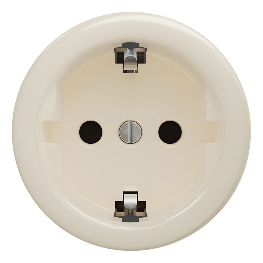 Kliklap - Retro kućna utičnica bez okvira SCHUKO 230V/16A bež