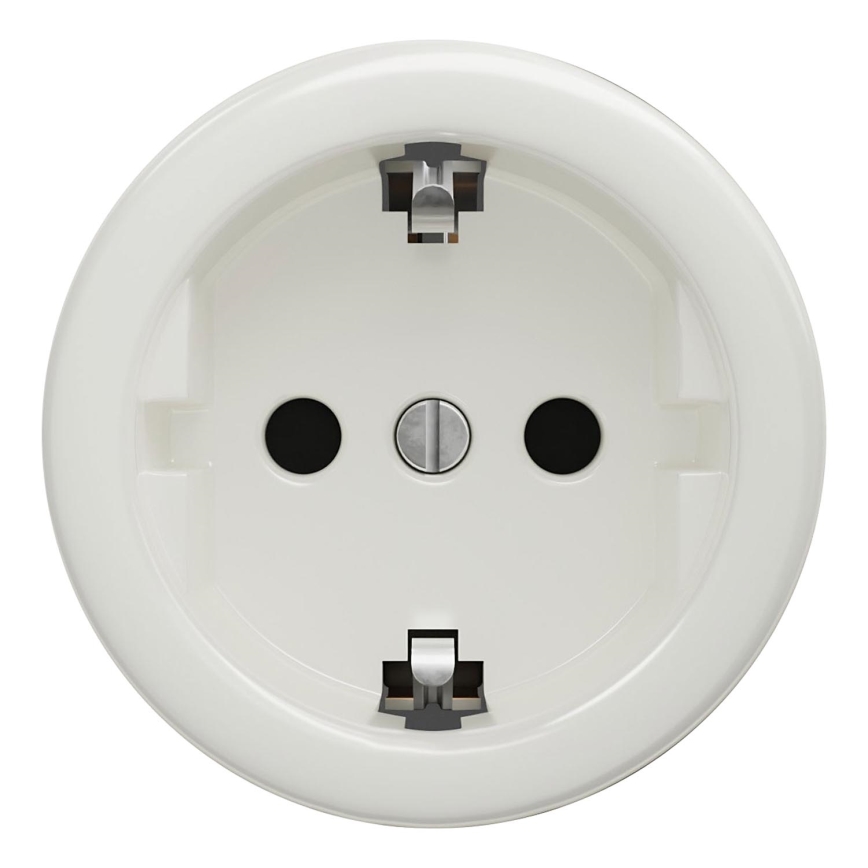 Kliklap - Retro kućna utičnica bez okvira SCHUKO 230V/16A bijela