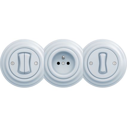 Kliklap - Retro kućna utičnica bez okvira SCHUKO 230V/16A plava