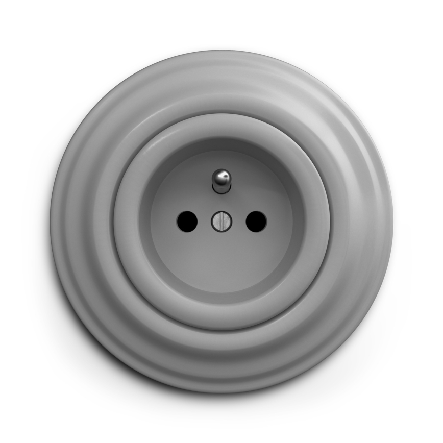 Kliklap - Retro kućna utičnica s okvirom 230V siva