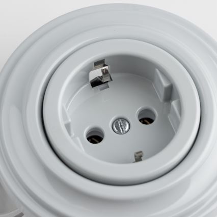Kliklap - Retro kućna utičnica s okvirom SCHUKO 230V/16A siva