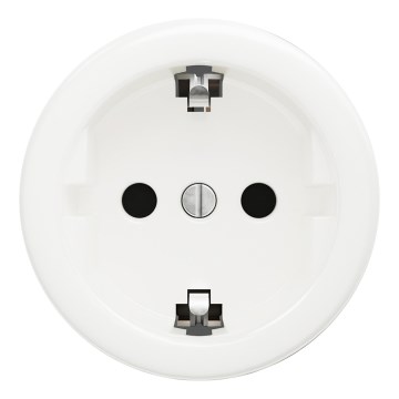 Kliklap - Retro kućna zidna utičnica bez okvira SCHUKO 230V/16A bijela