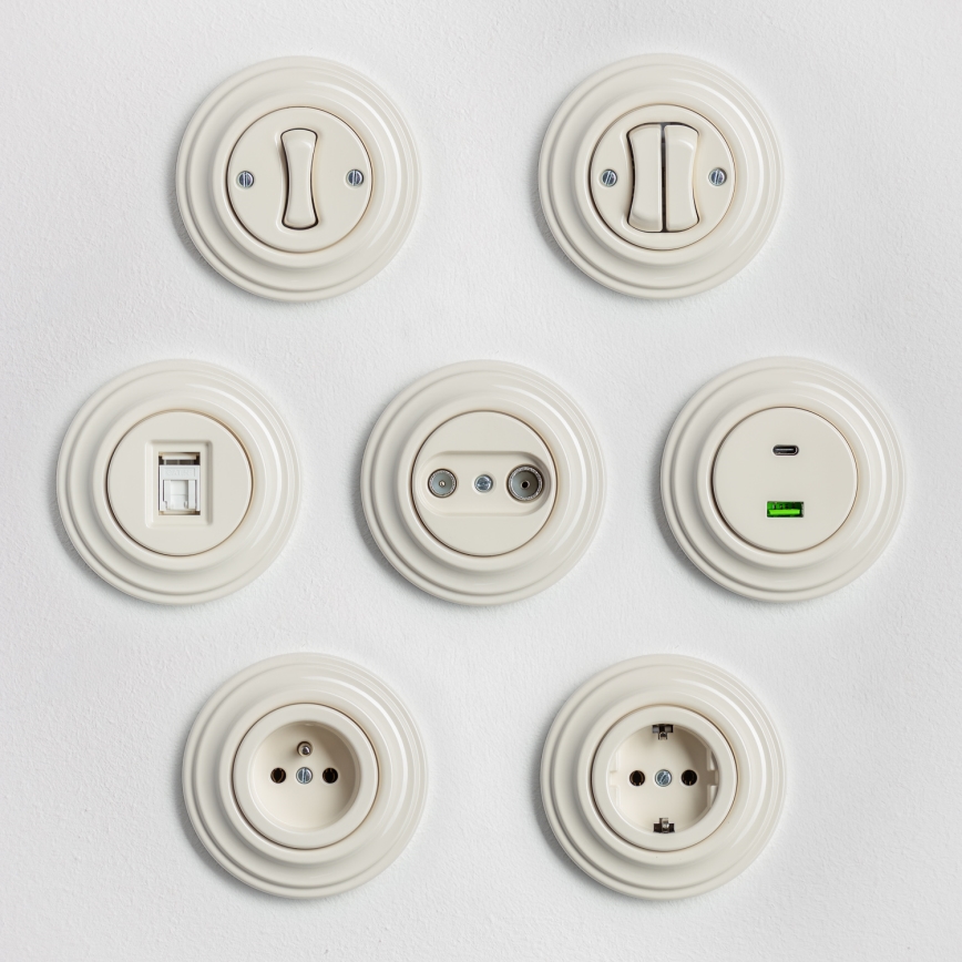 Kliklap - Retro okvir, jednostavan, bež