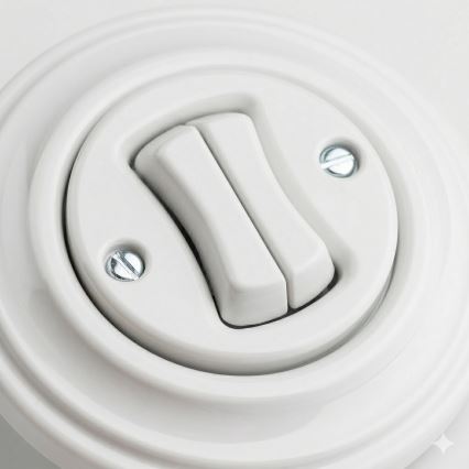 Kliklap - Retro serijski prekidač s okvirom br. 5, keramički bijeli