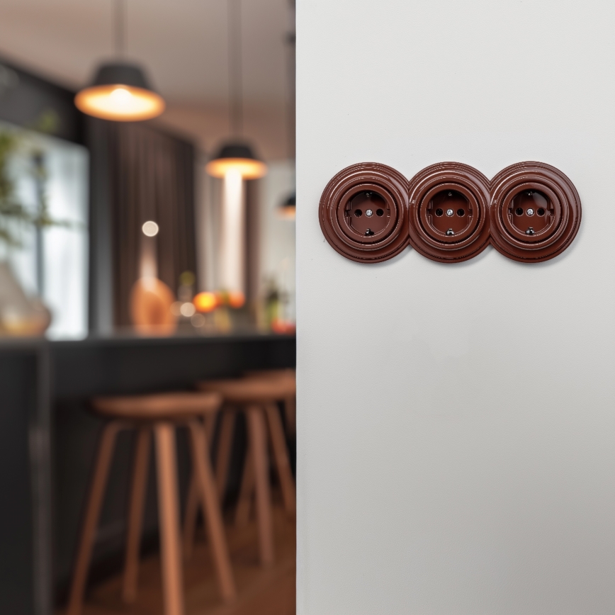 Kliklap - Retro središnji okvir, smeđi