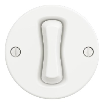 Kliklap - Retro stubišni prekidač bez okvira, br. 6, snježno bijela