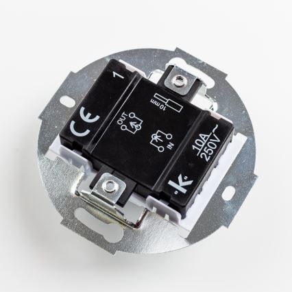 Kliklap - Retro stubišni prekidač s okvirom br. 6, snježno bijeli