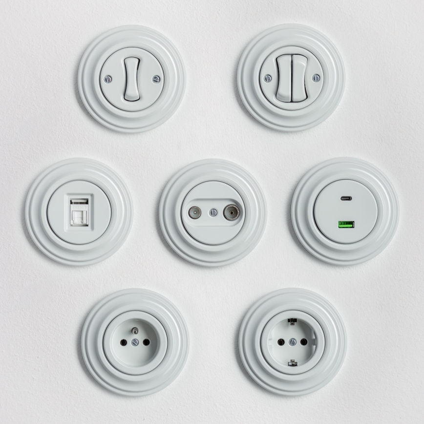 Kliklap - Retro tipka s keramičkim bijelim okvirom