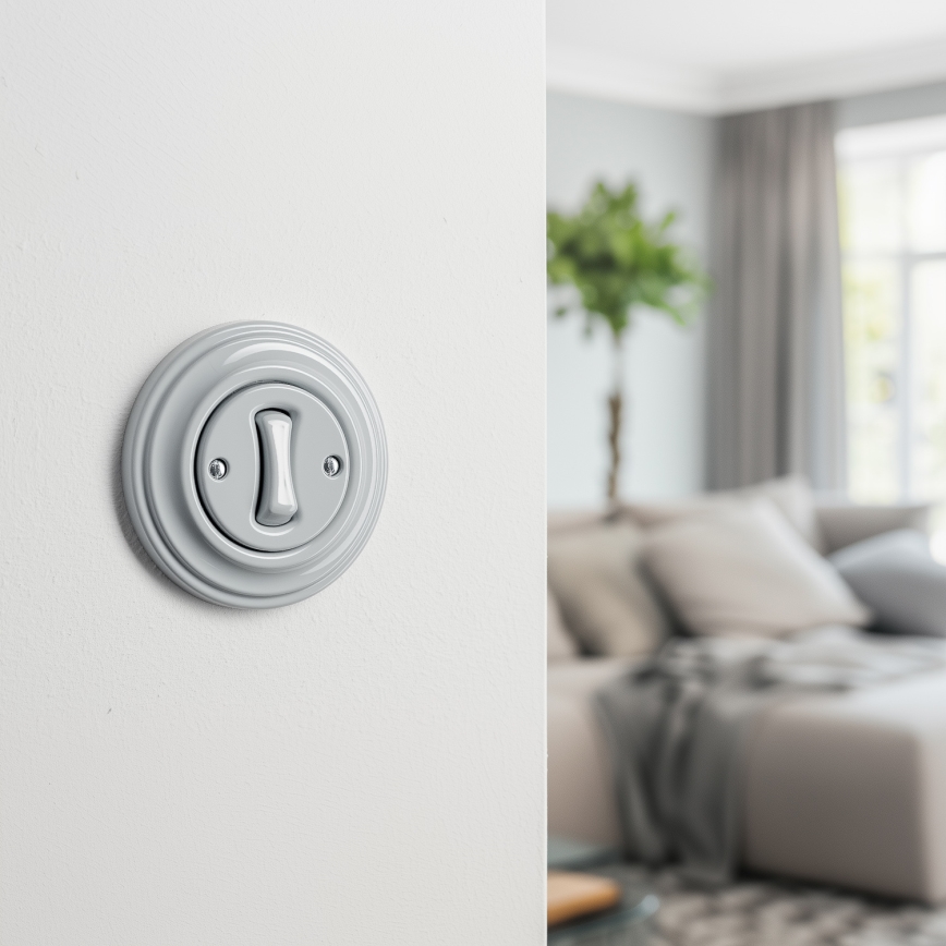 Kliklap - Retro tipka s okvirom, siva